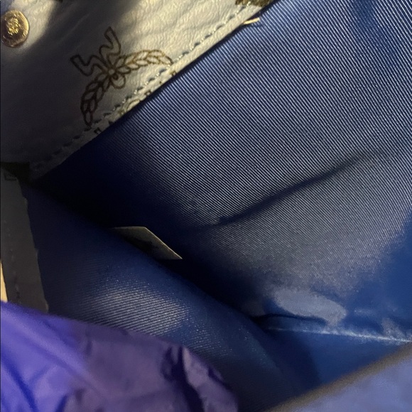 MCM Blue Clutch with Gold Chain/perfume mini - Picture 9 of 17